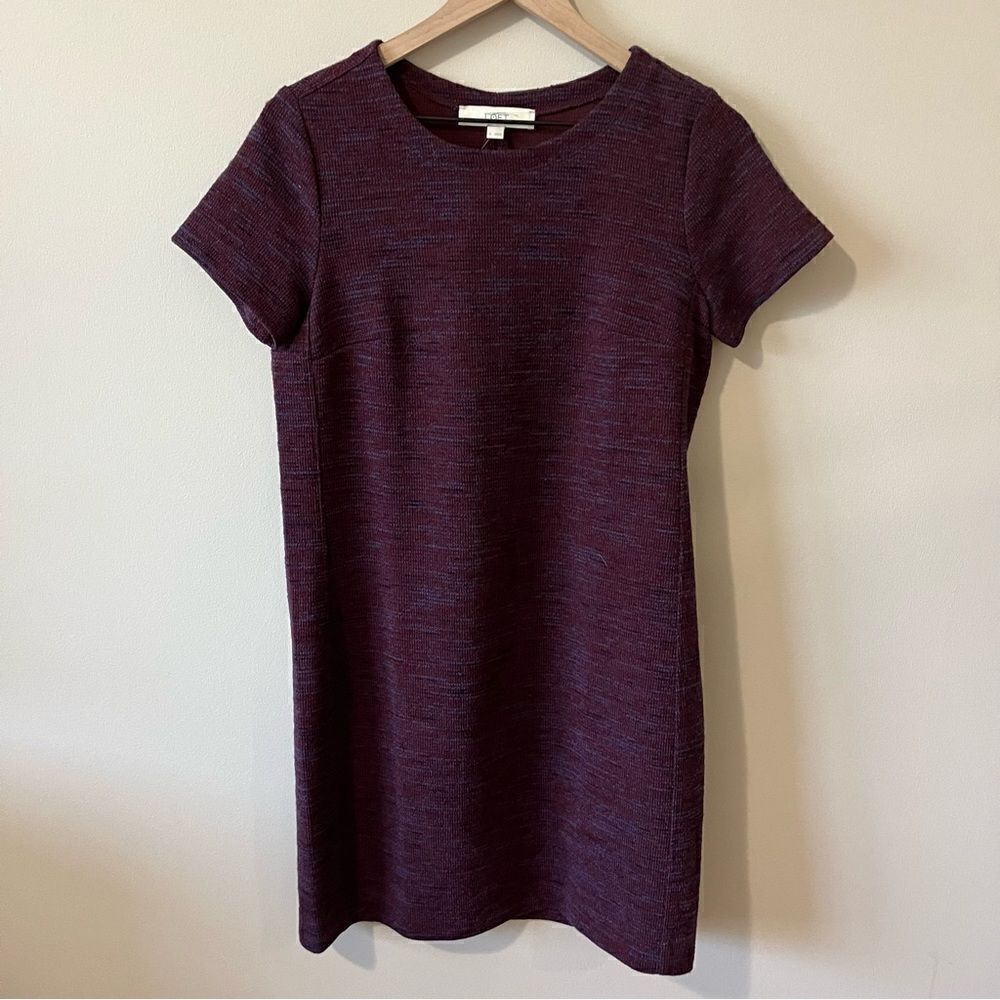 Loft Heather Textured Dress NWT Small Knit Short Sleeve Classic